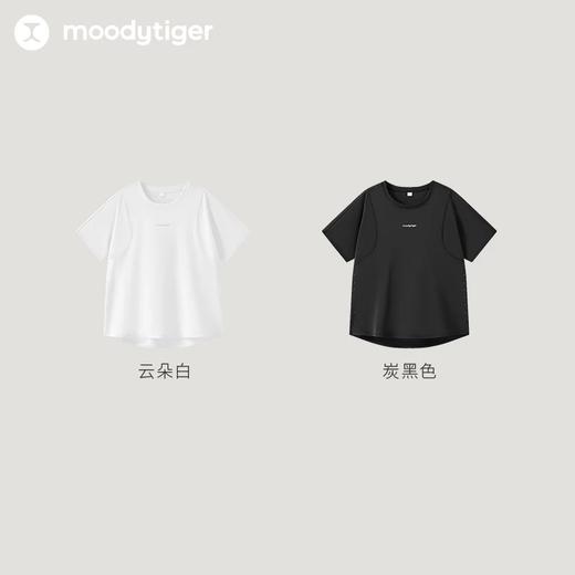 【24年夏新品】moodytiger24年夏新女童款透气网球短袖T恤宽松舒适运动短袖42210114 商品图4