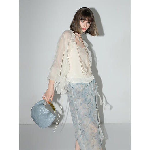 【限时秒杀】COCOBELLA设计感绑带清新雪纺半身裙女夏围裹式仙女长裙HS123 商品图2