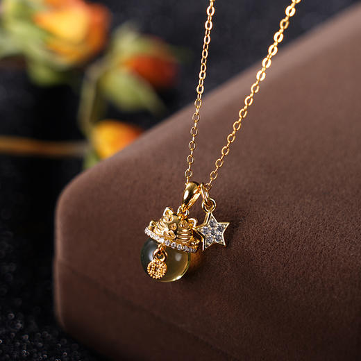 子佩集S925银【雨露浓】套链项链【DSD837】纯银镀金琥珀蓝珀2404 商品图0