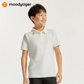 【24年夏新品】【高尔夫系列】moodytiger男童运动polo衫24年春新款拼接透气上衣