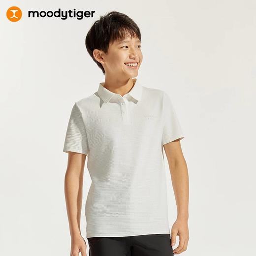 【24年夏新品】【高尔夫系列】moodytiger男童运动polo衫24年春新款拼接透气上衣 商品图0