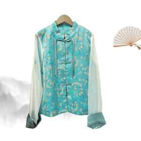 特价促→（NO 退）清仓-新中式9010拼网纱袖新中式上衣外套-喜出