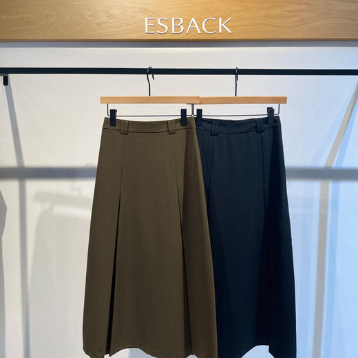 【百搭经典款】ESBACK复古半身裙高腰有垂感宽松A字挺阔版型 商品图0