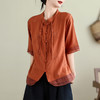 GYH 8369复古短袖中式衬衫时尚洋气小衫T恤 商品缩略图2