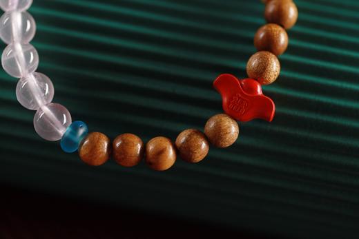 JSNM0140°老料金丝楠木|粉水晶手串 商品图5