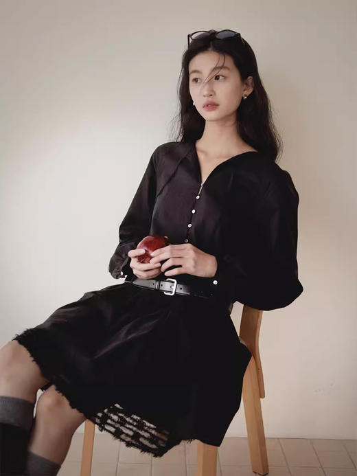 Even Vintage|春日序曲 法式气质优雅经典优雅花边长袖连衣裙 商品图1