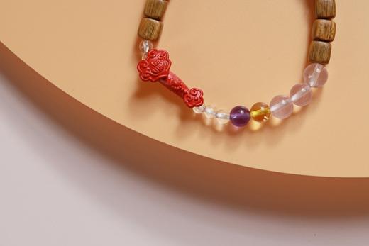 LT0014°绿檀四方来财珠|多色水晶手链手串 商品图4