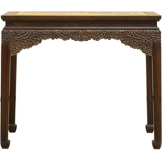 二十世纪 红木雕云纹嵌五彩龙纹瓷板画供桌 商品图5