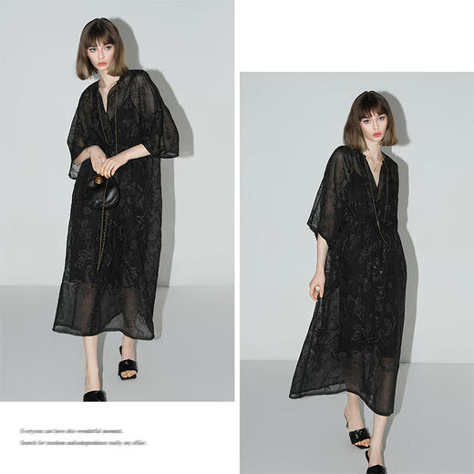 COCOBELLA[金葱刺绣]轻奢风刺绣肌理感连衣裙吊带裙两件装FR966 商品图3