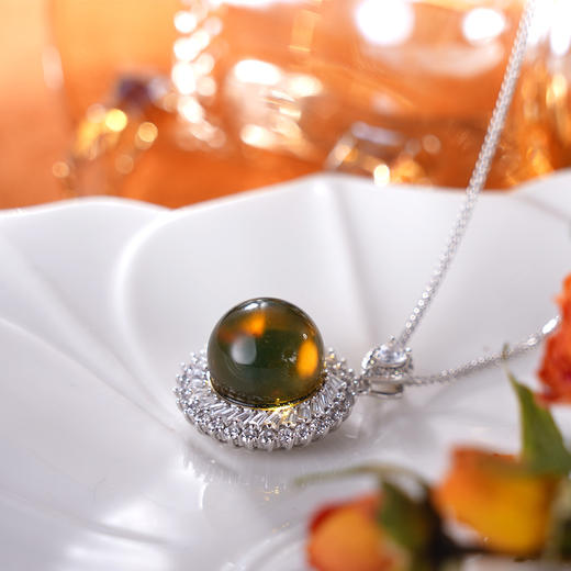 子佩集S925银【望苍穹】套链项链【D1321】纯银琥珀蓝珀2404 商品图12