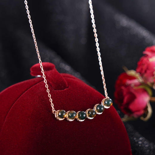 子佩集S925银【雨点波心】套链项链【D862】纯银琥珀镀金蓝珀2404 商品图5