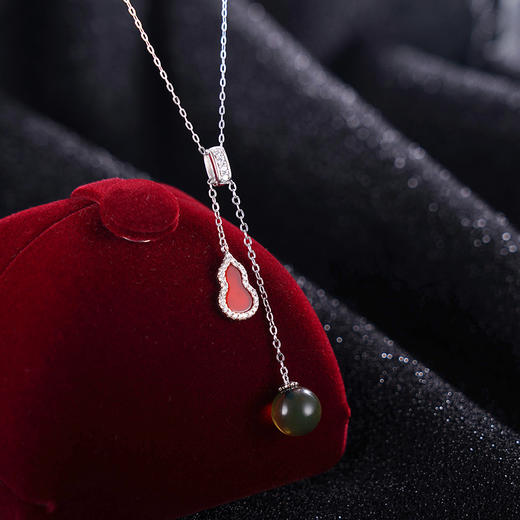 子佩集S925银【福益】套链项链【DSD940】纯银琥珀蓝珀2404 商品图1