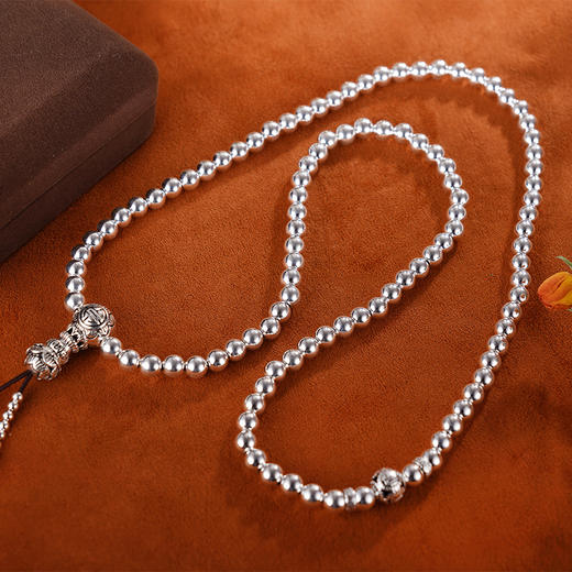 子佩集S925银佛珠长链【TSB0001-13-5MM】【TSB0001-14-6MM】纯银素银2404 商品图1