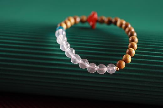 JSNM0140°老料金丝楠木|粉水晶手串 商品图2