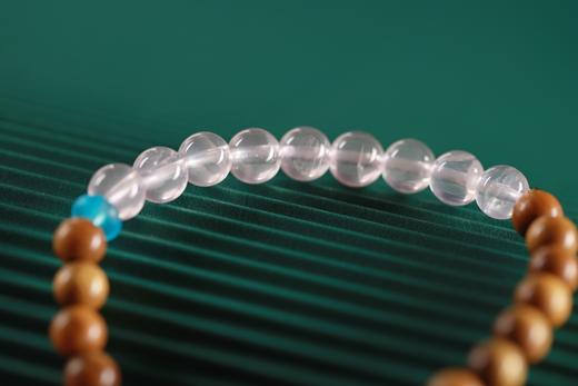 JSNM0140°老料金丝楠木|粉水晶手串 商品图4