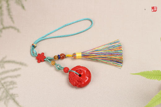 【事业兴隆】朱砂龙扣挂件 商品图1