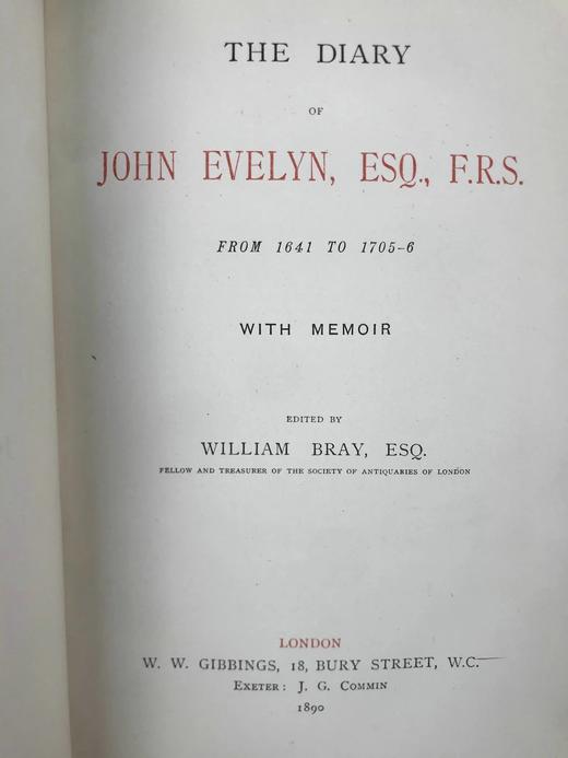 1890年 伊夫林日记（含回忆录） 真皮精装大32开 商品图2