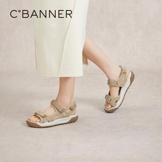 千百度厚底增高休闲凉鞋女款夏季沙滩海边凉鞋A24322005 商品图4