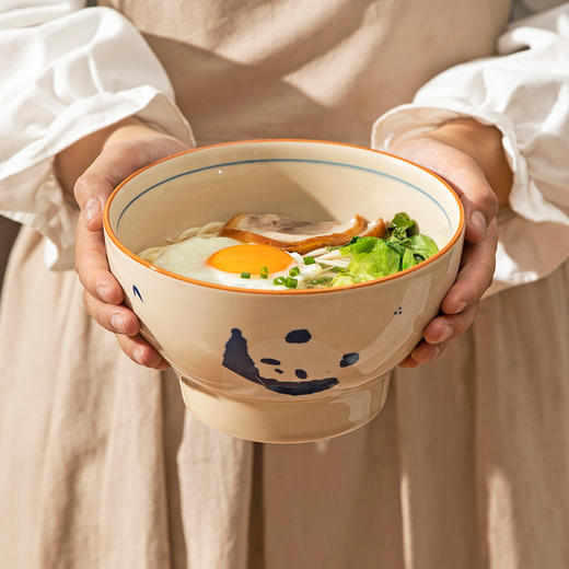 摩登主妇mototo熊猫国风大号陶瓷家用高级感汤碗吃面专用碗拉面碗 商品图1