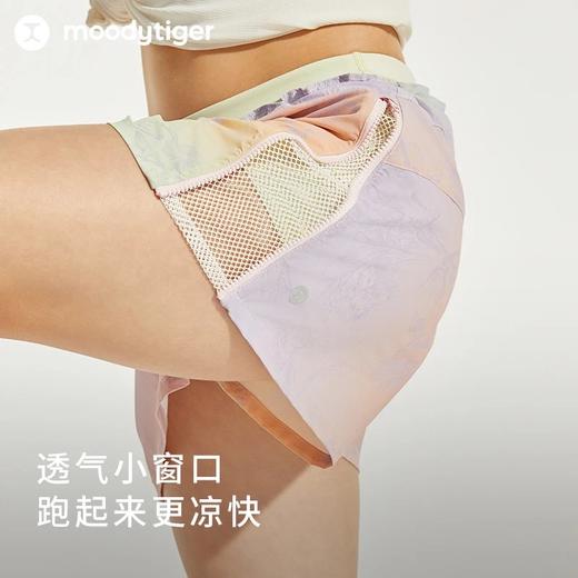【24年夏新品】moodytiger女童假两件裤24夏新款个性拼接印花宽松透气短裤42211602 商品图2