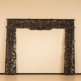 清 红木透雕“福禄万代”门罩