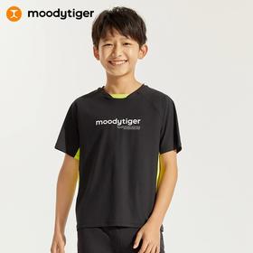 【24年夏新品】moodytiger24夏新男童运动户外透气撞休闲色舒适短袖T恤42110108