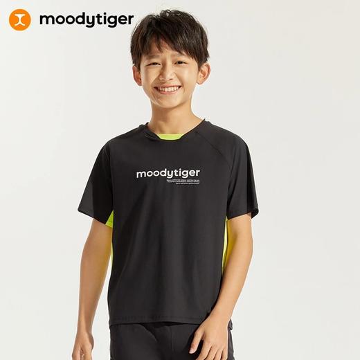 【24年夏新品】moodytiger24夏新男童运动户外透气撞休闲色舒适短袖T恤42110108 商品图0