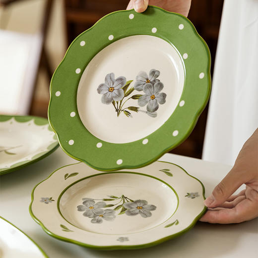 摩登主妇复古小苍兰陶瓷碗碟餐具家用2024新款特别好看的饭碗盘子 商品图2
