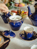 独角鹿西洋古董1879年代法国出品帝王蓝釉手绘描金下午茶套件 商品缩略图1