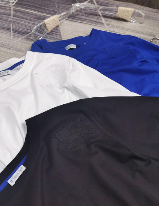 战马 2024夏新款 马术骑士贴布绣花小标 圆领短袖T恤 Z-11632 商品图6