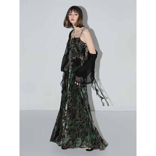 COCOBELLA名媛风10M对丝灵动荷叶边飘带雪纺衫遮阳开衫LC0002D 商品图3