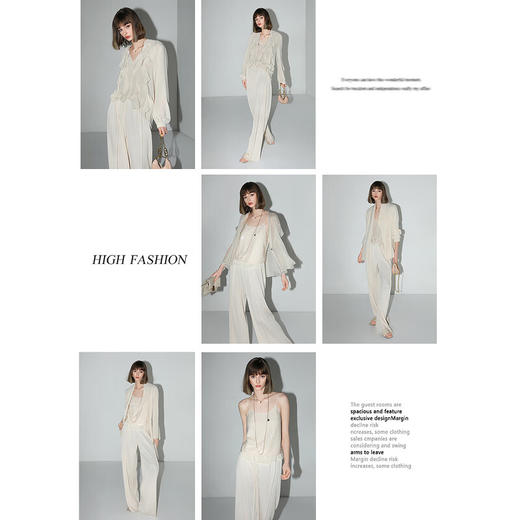 【秒杀】COCOBELLA重工压褶立体裤线阔腿裤女夏宽松垂坠休闲长裤PA626C 商品图1