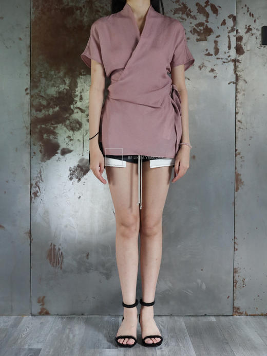 Rick Owens | LIDO脏粉色裹身式罩衫 商品图1