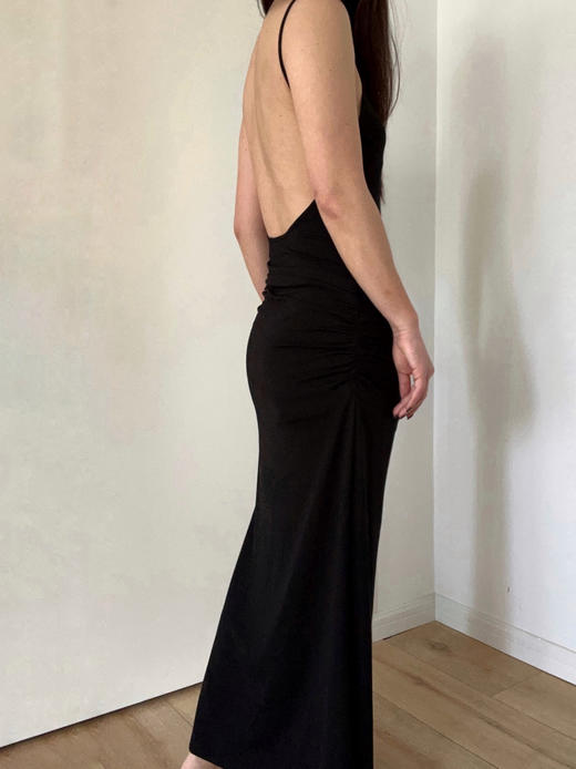 HOSIKARI｜HO24SS06 露背针织吊带连衣裙 [ 黑BK / 棕BN / 白WT ] 商品图7