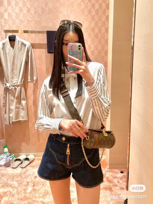 驴牌女包老花巴比龙圆筒包单肩斜挎包百搭手提链条腋下包 商品图6