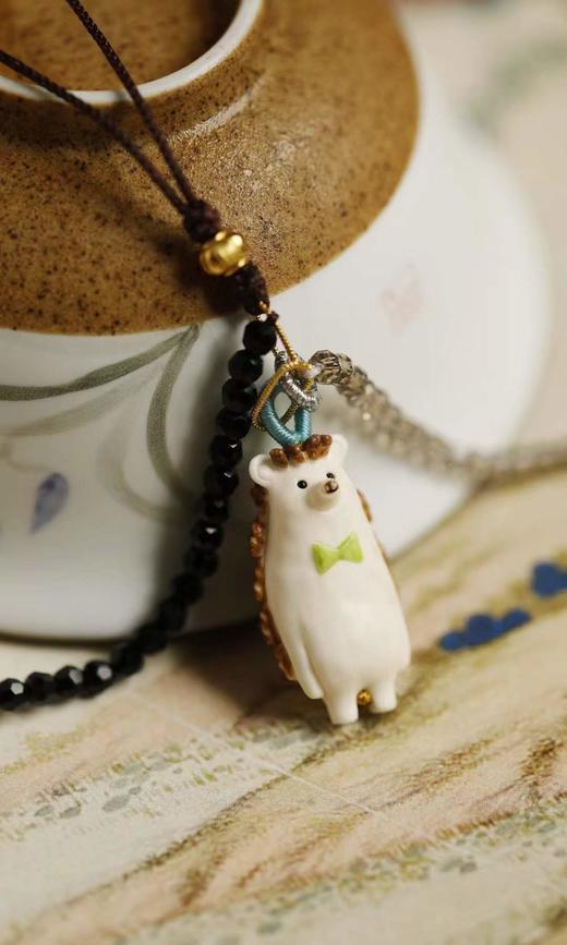 手工刺猬*橘子鹿角小挂件 商品图4