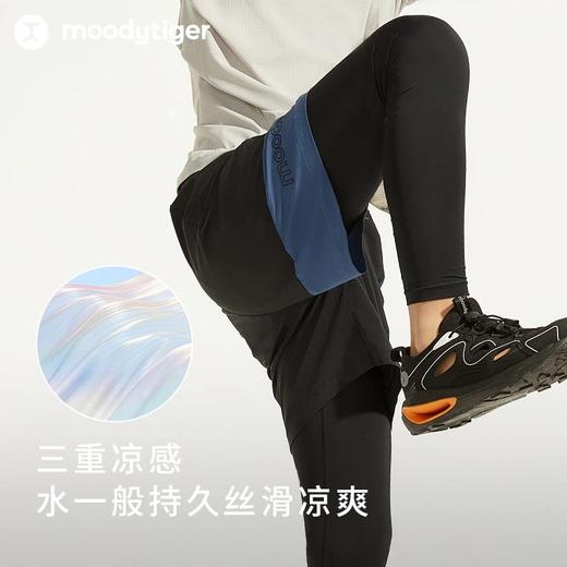 【24年夏新品】moodytiger男童假两件裤24夏新款撞色凉感防晒运动裤-小轻风42111507 商品图3