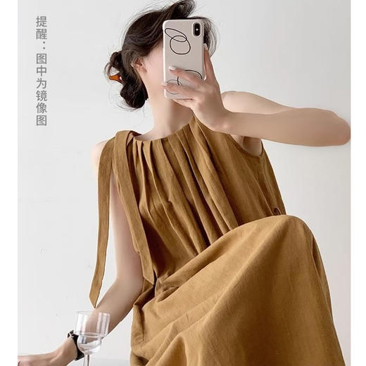 裁缝学苑AQ93亚麻捏褶无袖连衣裙纸样背心裙女装2022新款裙子打版 商品图2