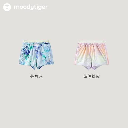 【24年夏新品】moodytiger女童假两件裤24夏新款个性拼接印花宽松透气短裤42211602 商品图4