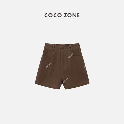 COCO ZONE"红棕短裤“夏季时尚后松紧腰设计短裤百搭A字通勤裤子CC1B1059 商品图0