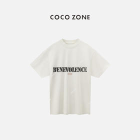 COCO ZONE"水洗工艺T”夏季复古字母印花短袖T恤时尚百搭圆领上衣CC1B1020