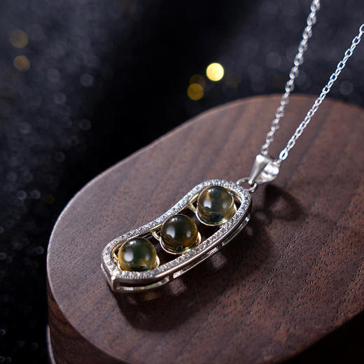 子佩集S925银【豆蔻传香】套链项链【D8181】纯银琥珀蓝珀2404 商品图0