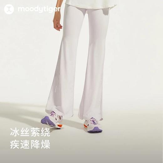 【24年夏新品】moodytiger儿童裤子24年春季新款女童运动舒适轻薄微喇紧身裤42211412 商品图1