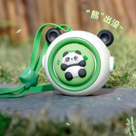 夏季【新款熊猫挂脖小风扇】usb随身便携式 学生儿童涡轮迷你无叶充电风扇