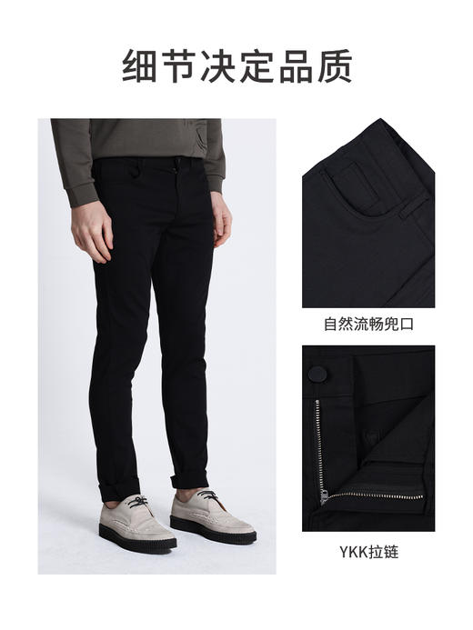 callisto黑色聚酯纤维混纺牛仔裤 STJPW008C 商品图2