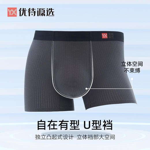 优待源选男士底裤青年暗纹舒适四角内裤YXNM005 商品图3