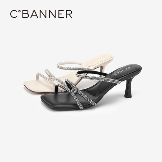 【静音系列】幻梦星光千百度细高跟外穿凉拖鞋女款夏季A24354123 商品图1