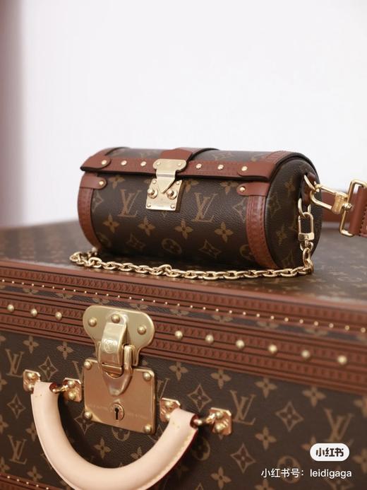 驴牌女包老花巴比龙圆筒包单肩斜挎包百搭手提链条腋下包 商品图12