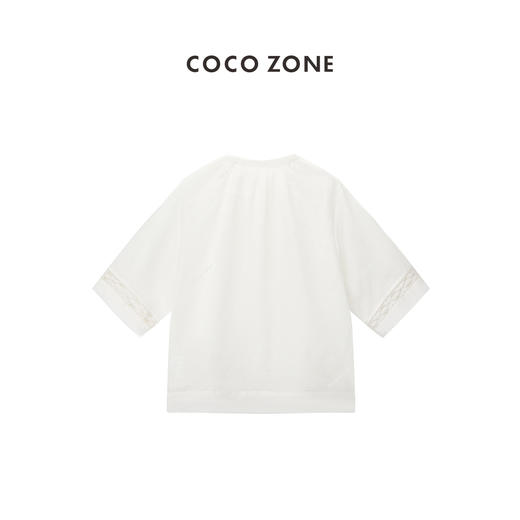 COCO ZONE"百合”夏季简约圆领单排扣设计衬衫气质通勤短袖上衣CC1B0985 商品图1