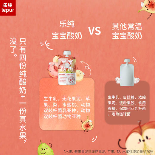 乐纯水果儿童酸奶常温果泥宝宝酸奶水果多口味50g 商品图4